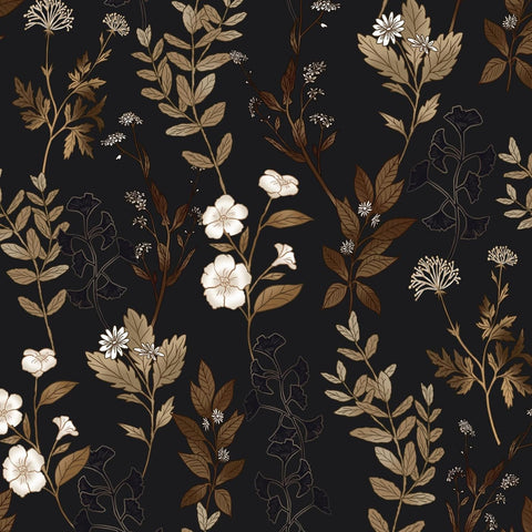 Fvlow Black Gold Leaf wallpaper roll with metallic detail and easy peel-and-stick application
