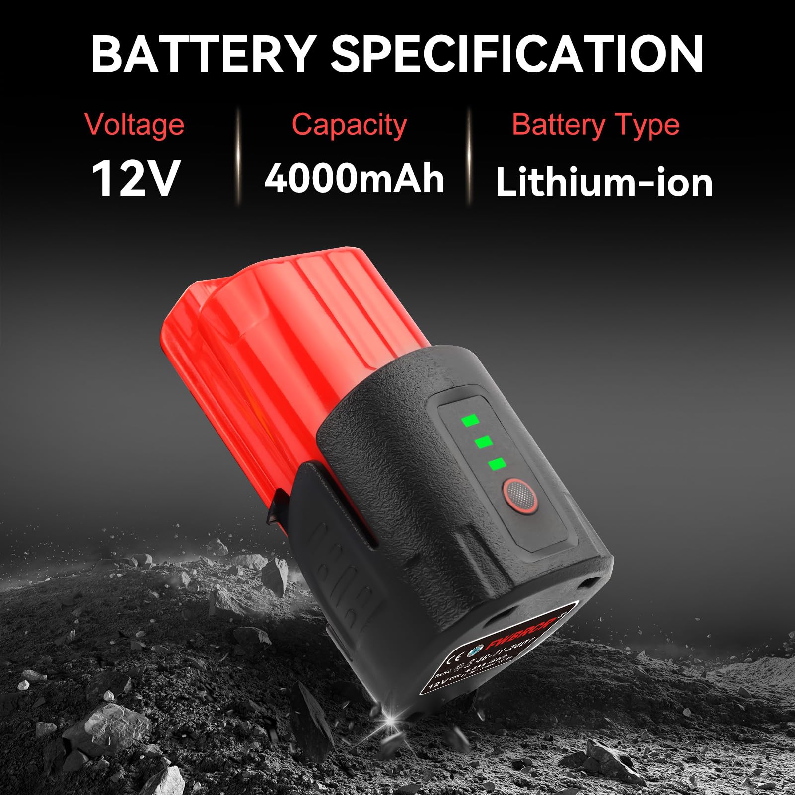 FWBRCR Milwaukee 12V-compatible replacement offers long-lasting power.