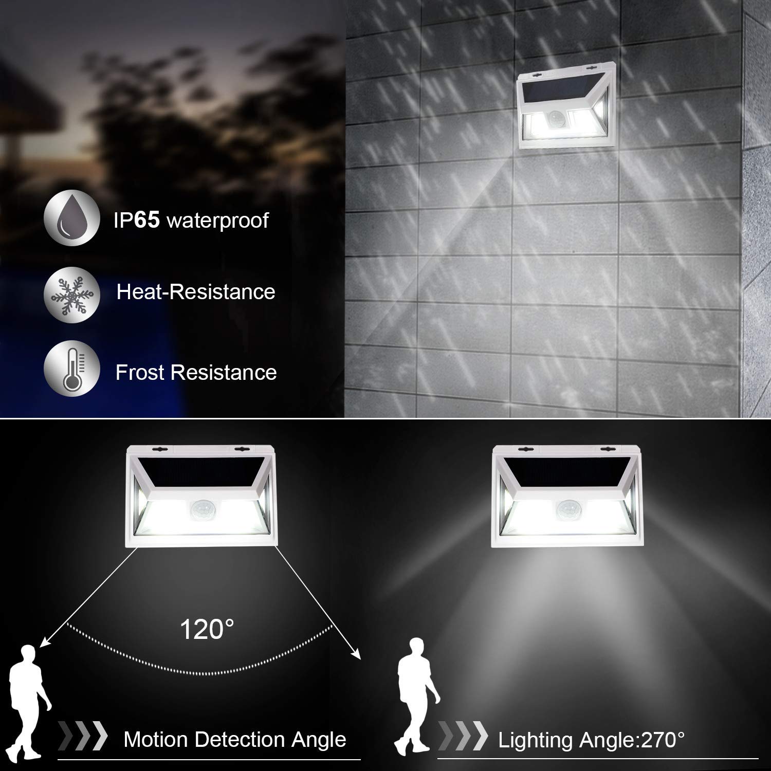 Fwieurow waterproof IP65 design endures rain for year-round outdoor use.