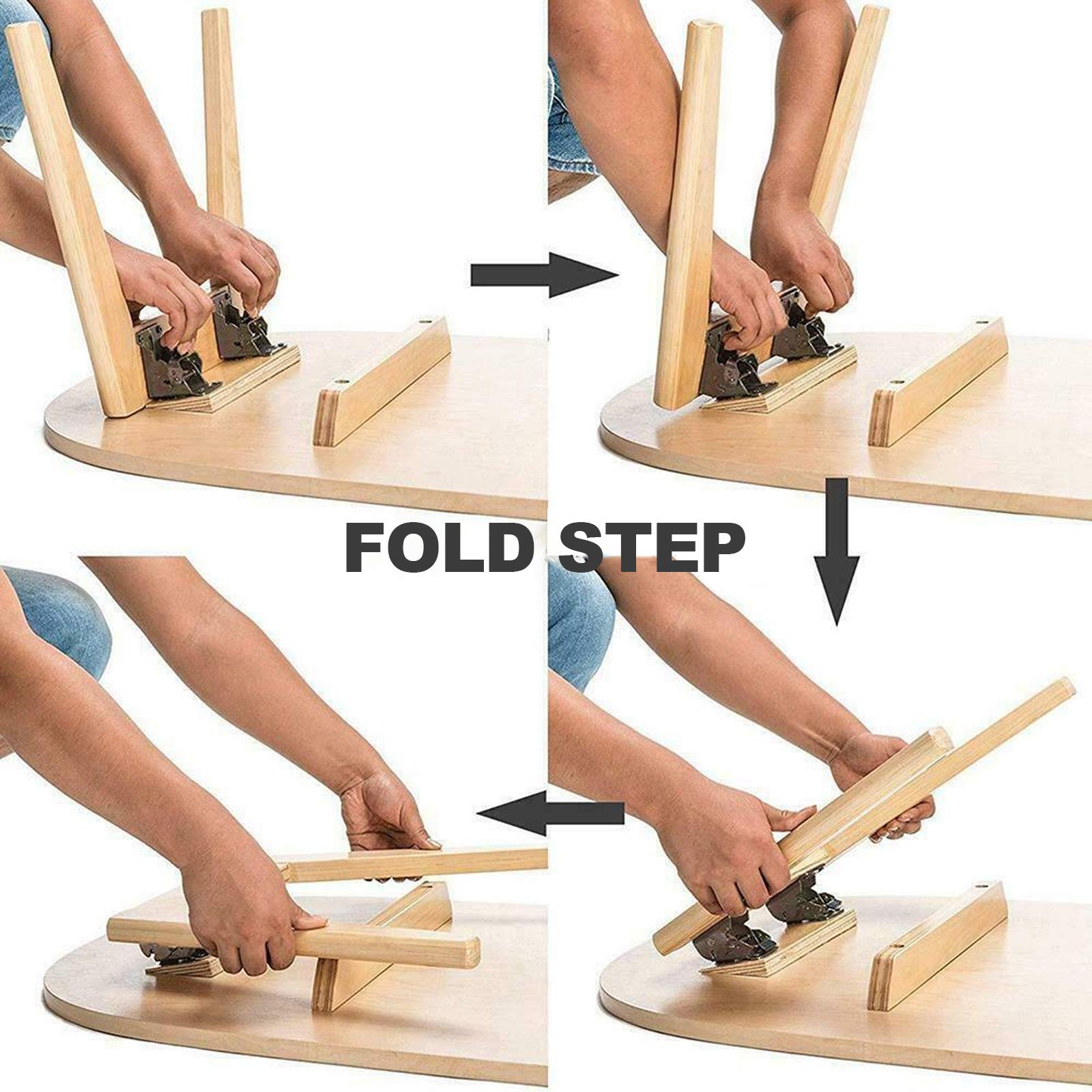 FWEEK foldable hinge in action on dining table for space efficiency.