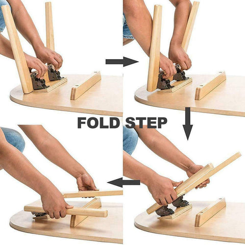 FWEEK foldable hinge in action on dining table for space efficiency.