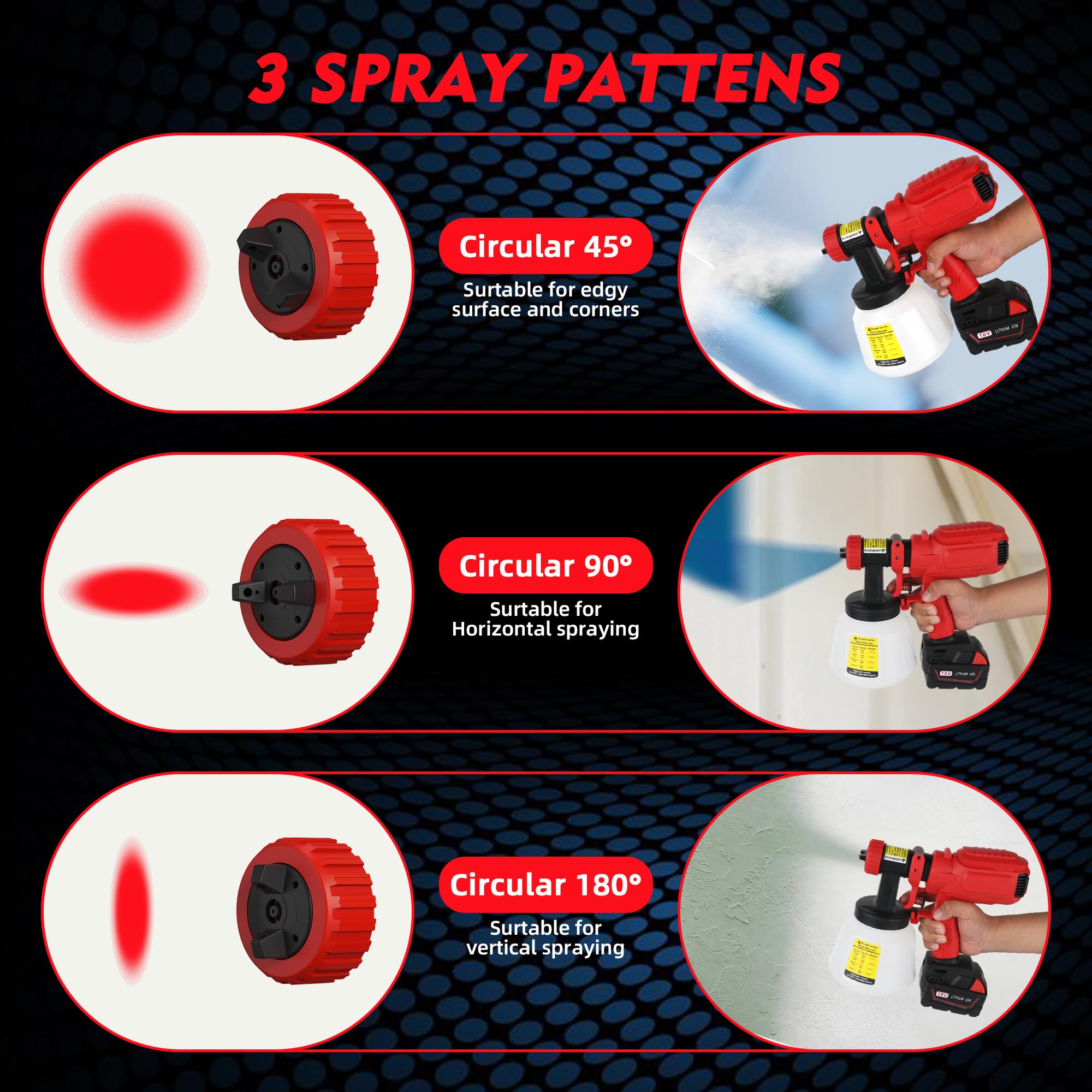 FXAFXA 600W motor delivers powerful spray and smooth finish.