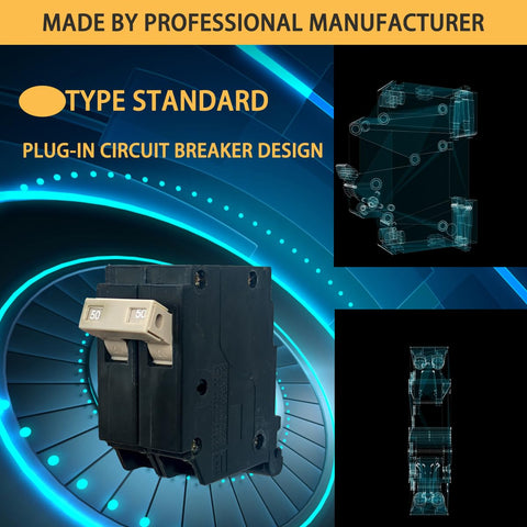 Fxsmgdy 50A breaker suited for residential, industrial, or commercial panels.