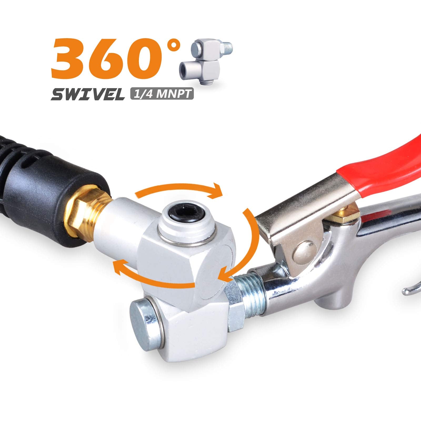 FYPower 360-degree swivel connector for easy maneuverability around tools