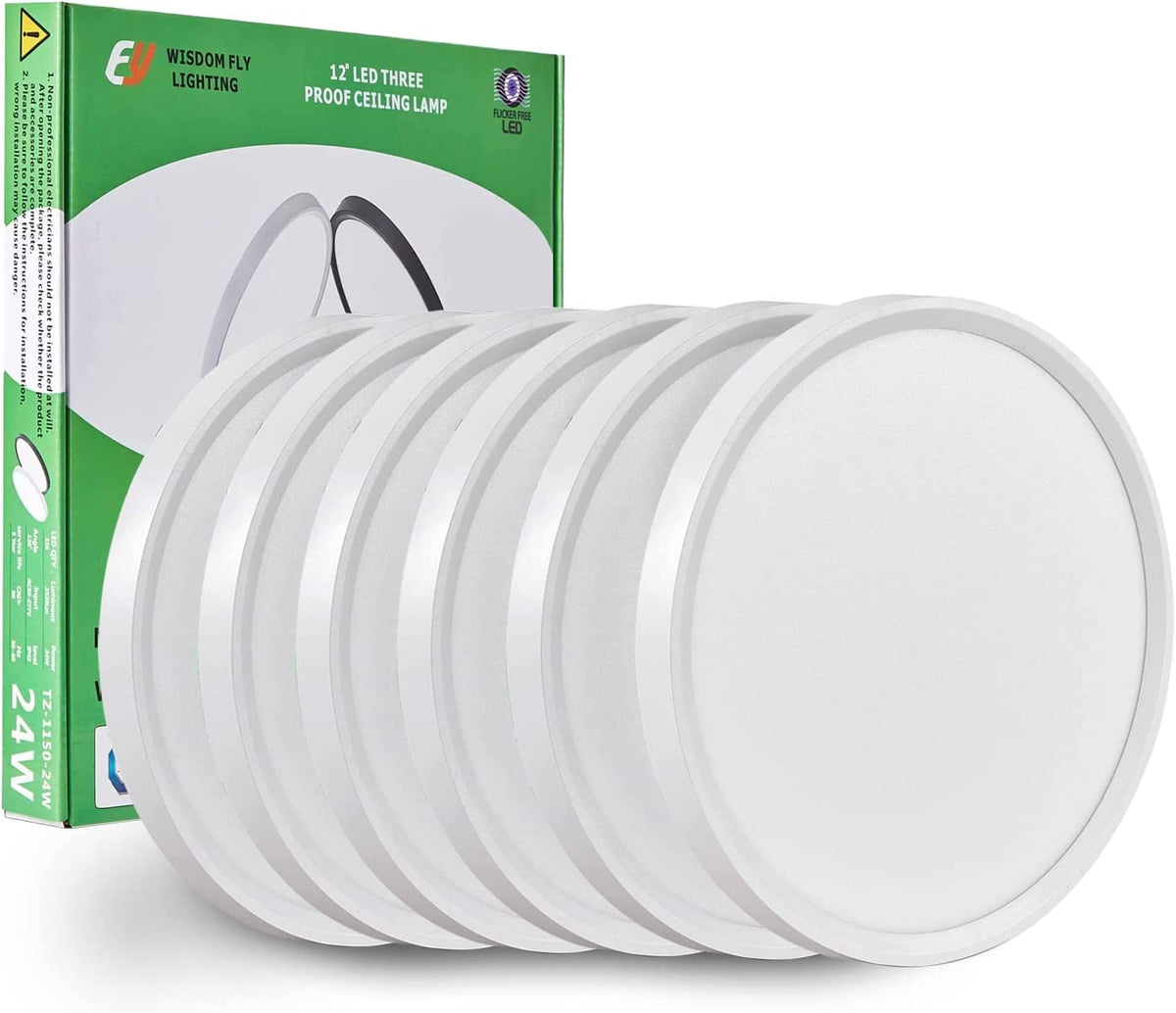 FY WISDOM FLY LIGHTING 12-inch LED flush mount round panel for even hallway lighting