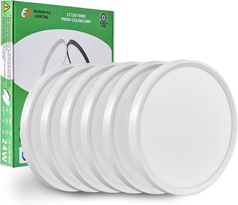 FY WISDOM FLY LIGHTING 12-inch LED flush mount round panel for even hallway lighting