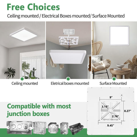 FY WISDOM FLY LIGHTING 20in LED flush mount low-profile design fits low ceilings