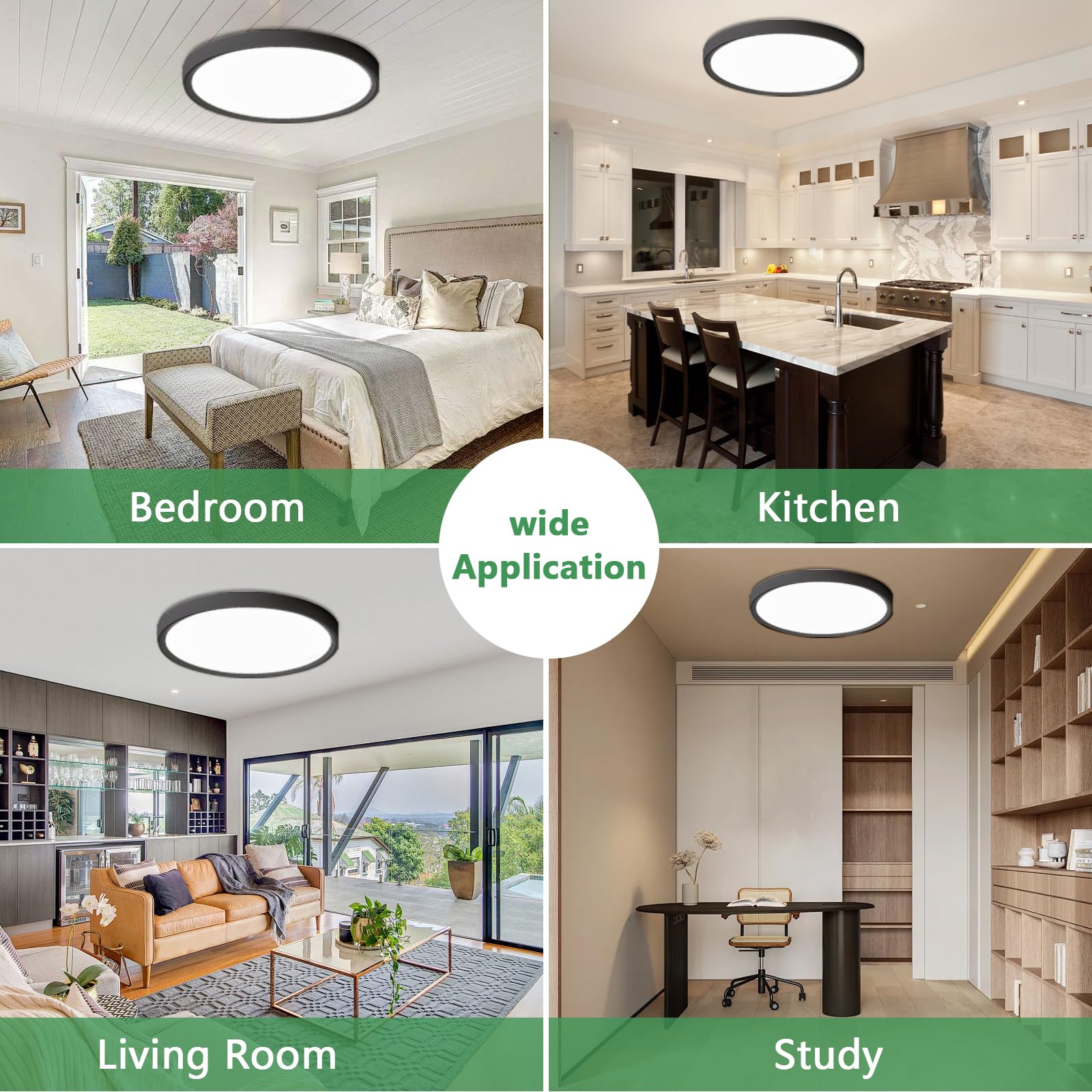 FY WISDOM FLY LIGHTING 20-inch LED flush mount in a modern kitchen