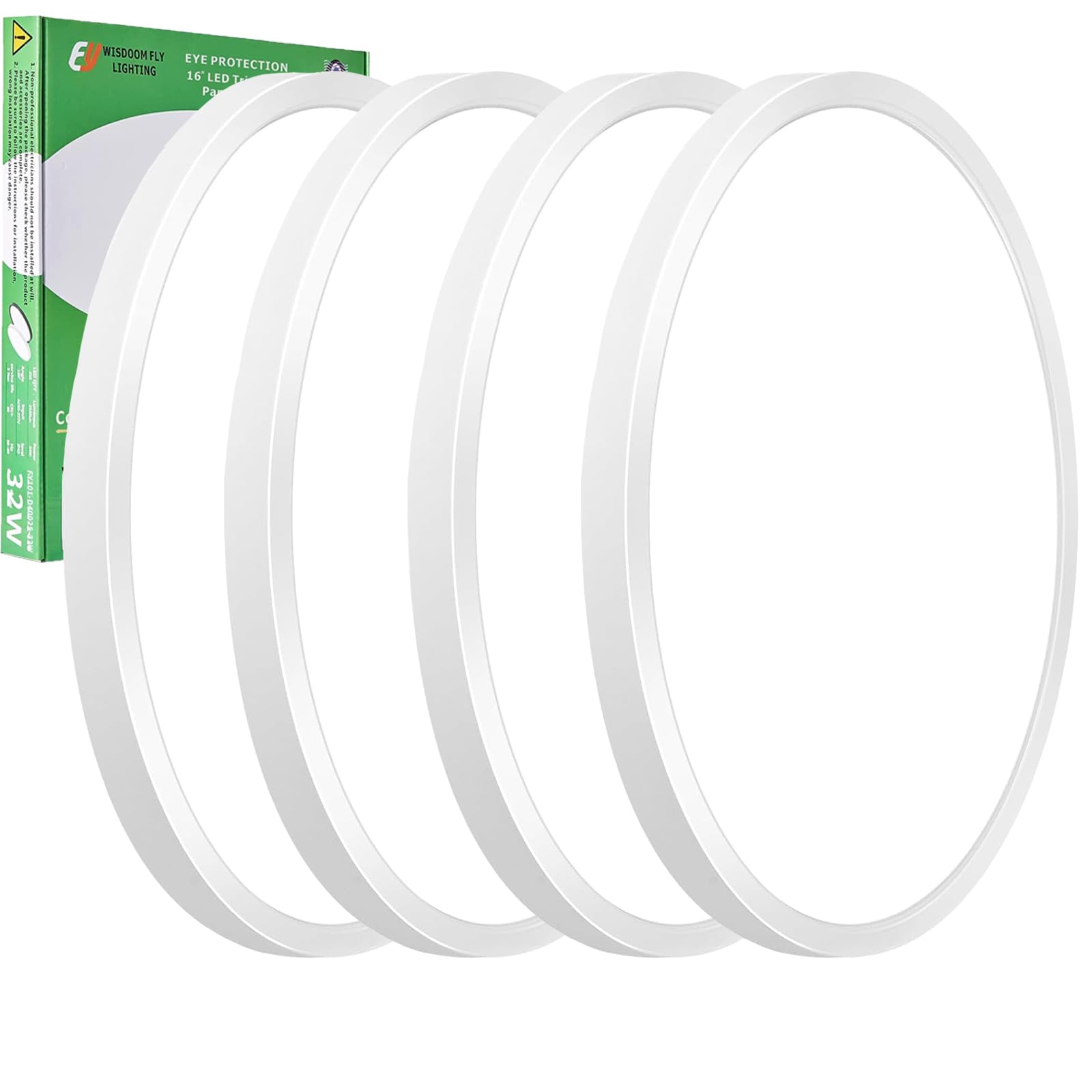 FY WISDOM FLY LIGHTING 4-pack LED flush mount with selectable CCT for versatile hallway lighting