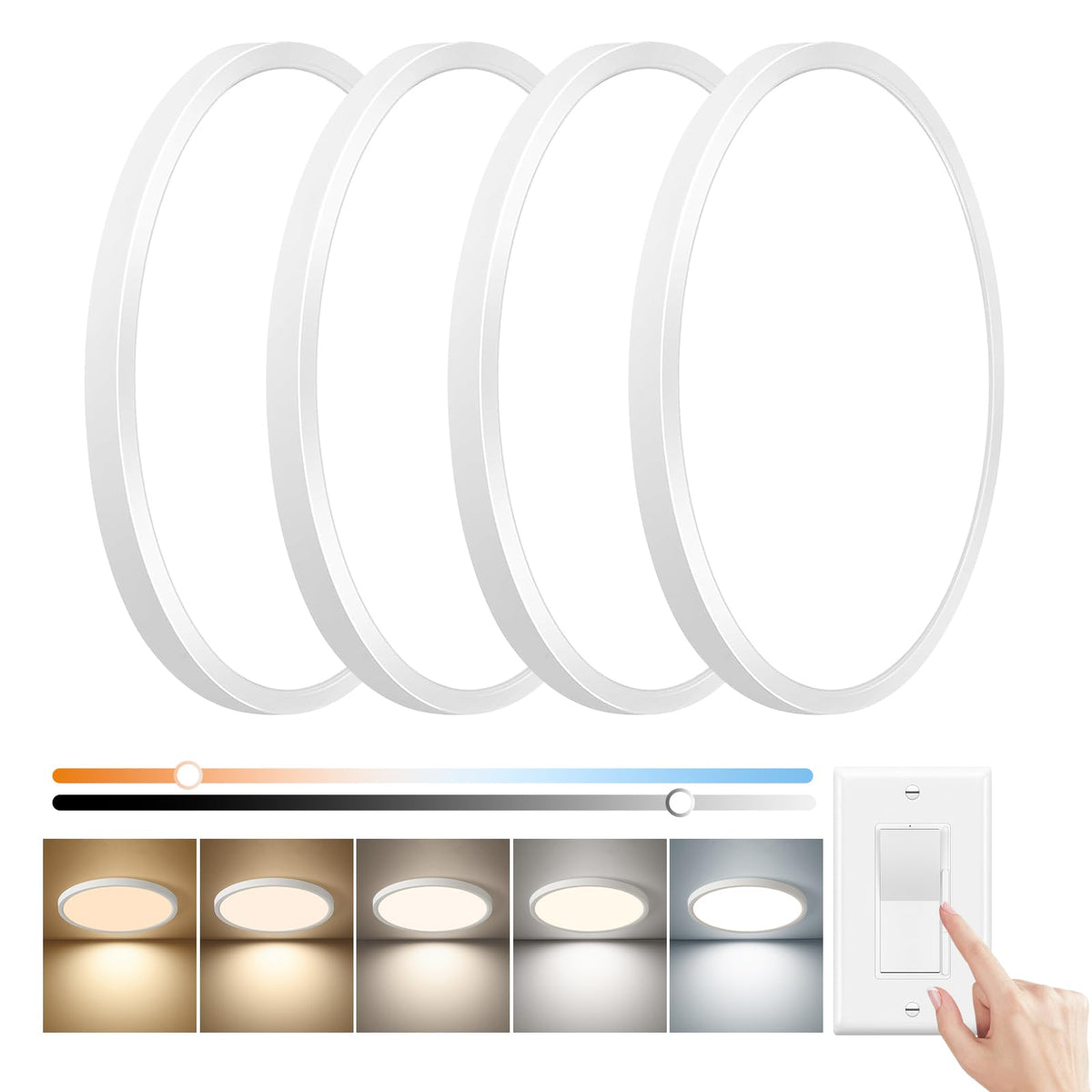 FY Wisdom Fly Lighting dimmable flush mount with 15.8-inch panel for versatility.