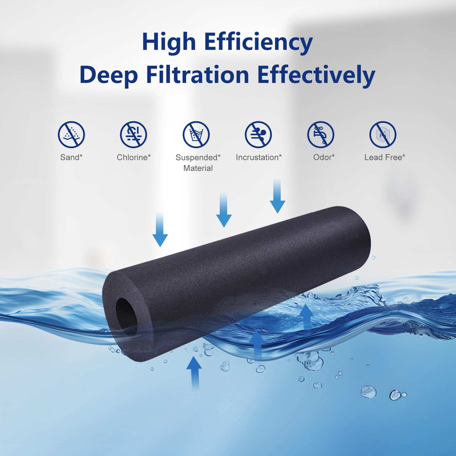 FYAEWPA filter cartridge close-up with coconut carbon for better taste.