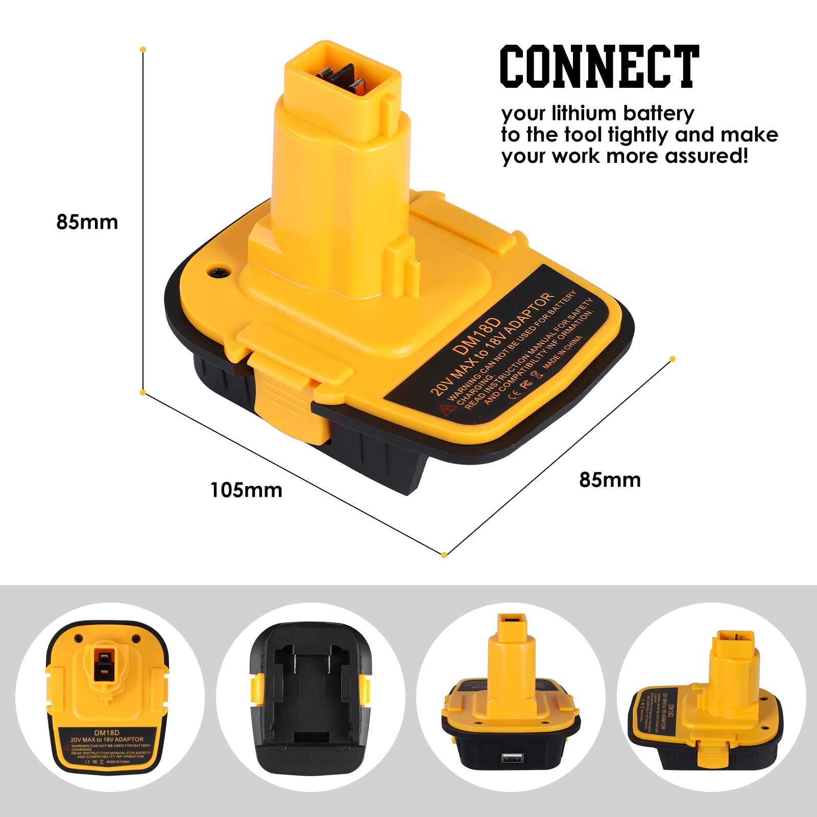 DM18D kit includes the adapter and a quick-start manual with warranty