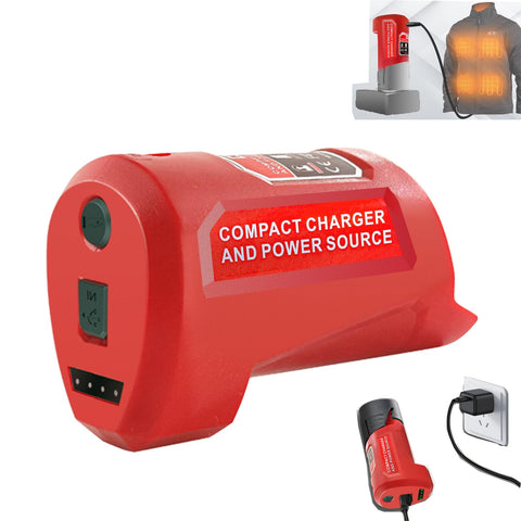 Fybemax M12 USB Power Source Adapter with Type-C input and 2.1A USB port.
