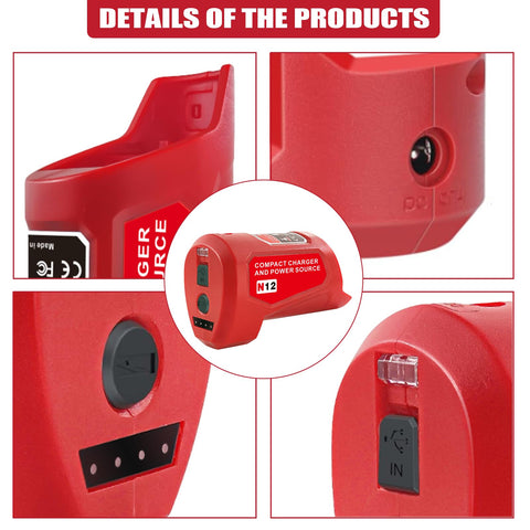 Fybemax Type-C input lets modern devices recharge along tools.