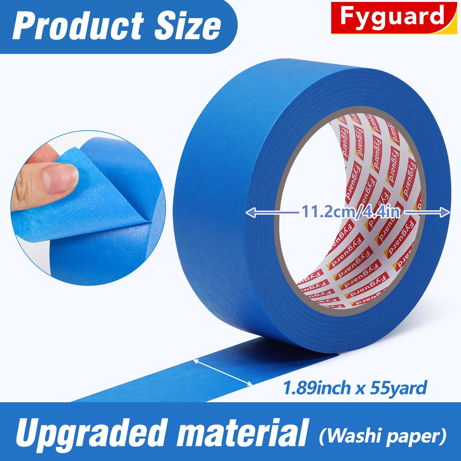 Fyguard blue painter's tape used on wall edge for crisp paint separation