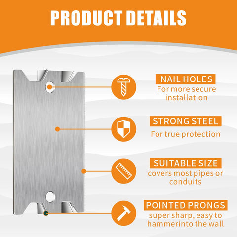 Fyjbnh nail plates install easily to form a protective barrier.