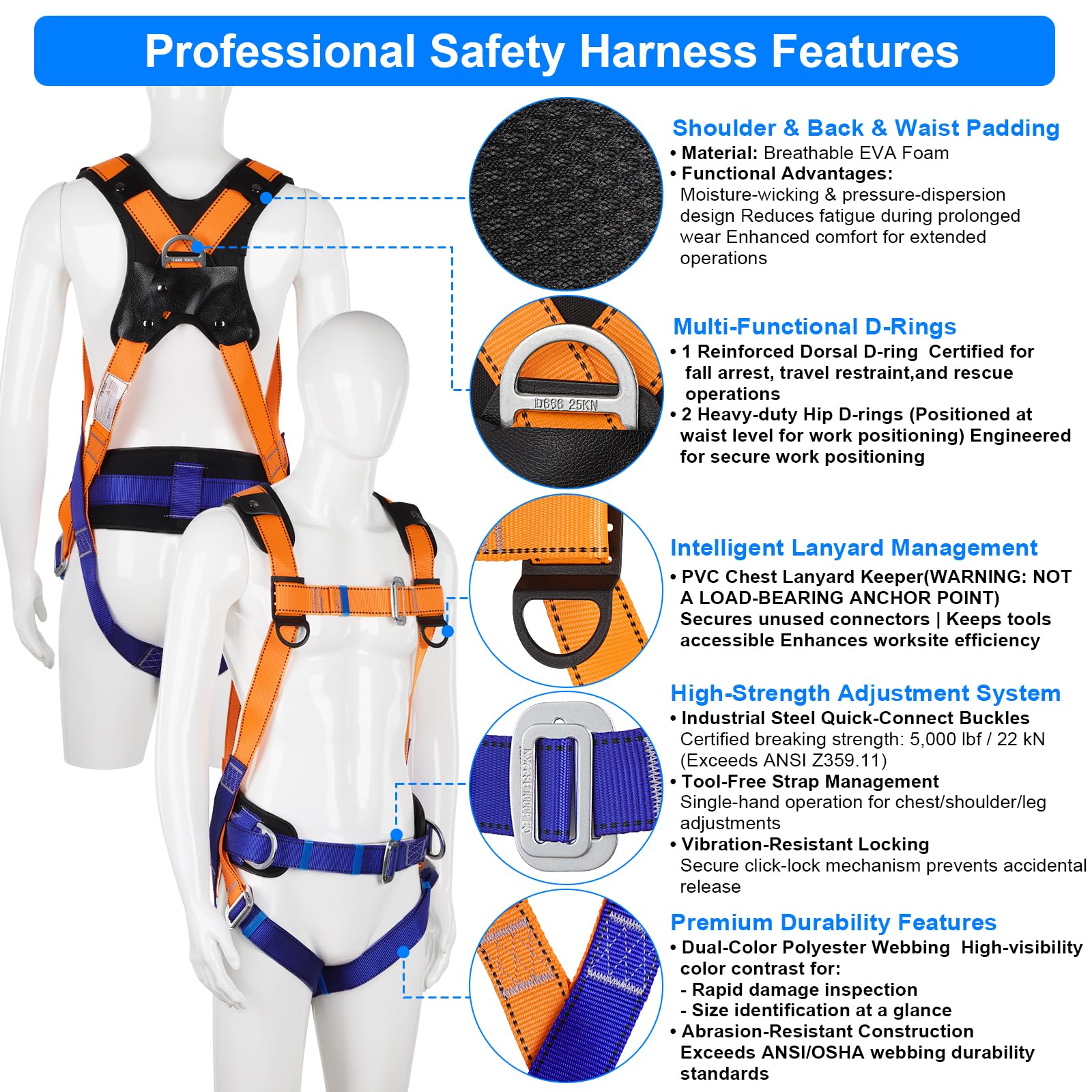 FYMTHAN heavy-duty buckles on the harness ensure quick, secure buckle engagement.