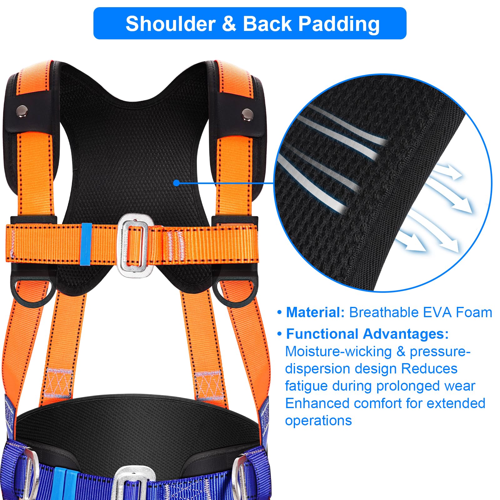 FYMTHAN shock-absorbing lanyard with double-locking hooks for safer rope work.