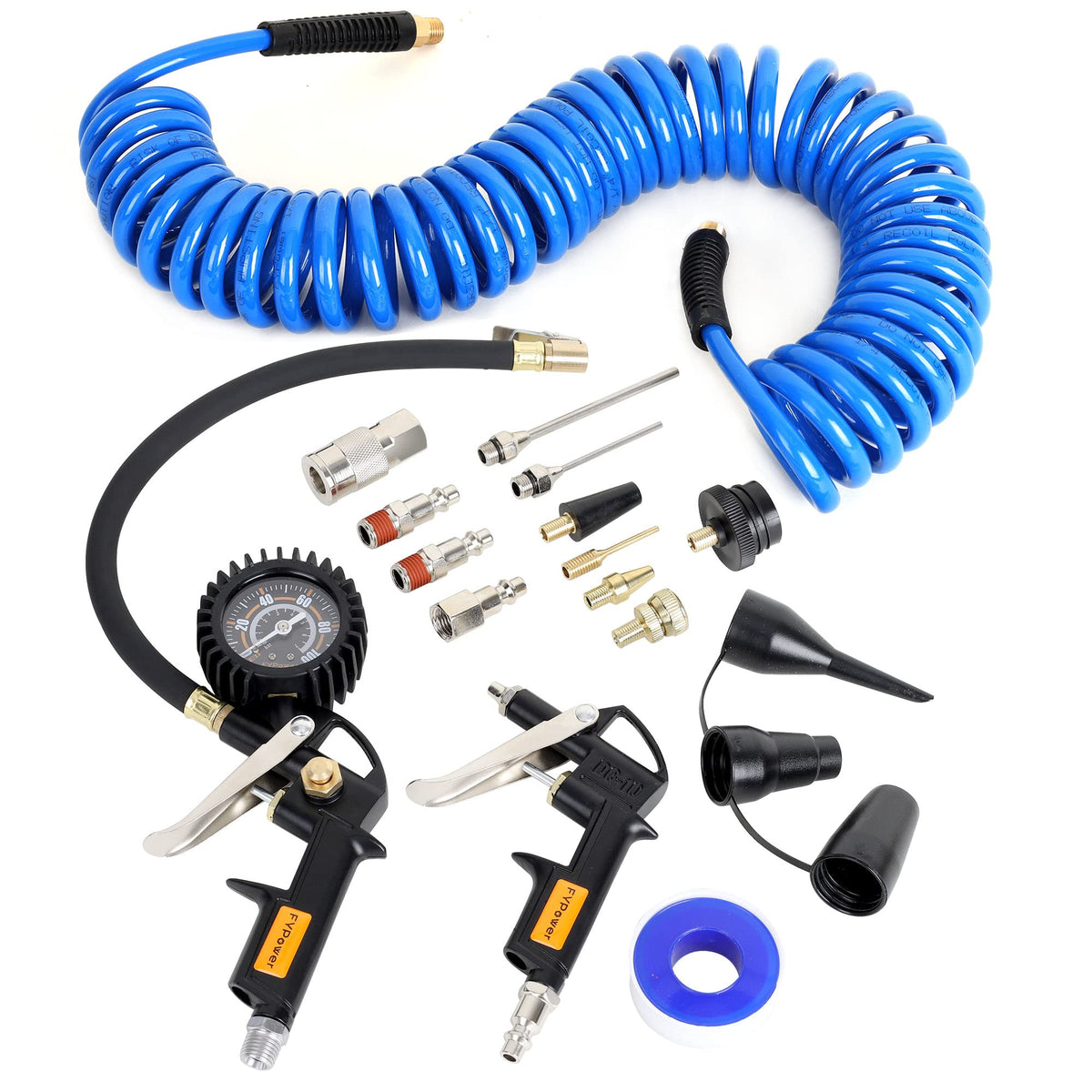FYPower 16-piece air compressor kit for versatile DIY and professional tasks.