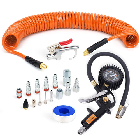 FYPower recoil hose 25ft for flexible air delivery and easy reach.