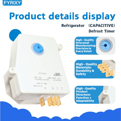 FYRIXY 5304526183 defrost timer compatibility list indicating broad Frigidaire and Westinghouse support