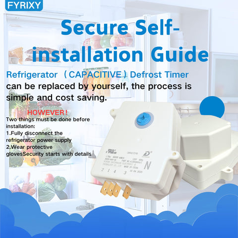 FYRIXY 5304526183 defrost timer in use near fridge suggests improved cooling