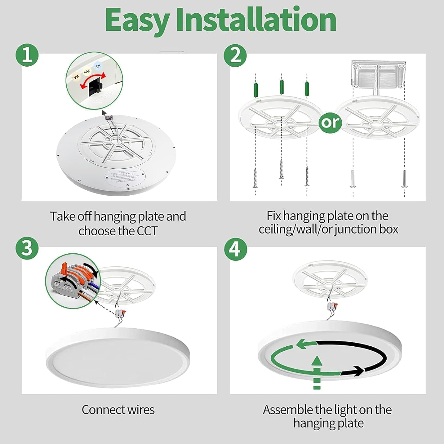 FY WISDOM FLY LIGHTING 20-inch flush mount with selectable CCT for ambiance flexibility