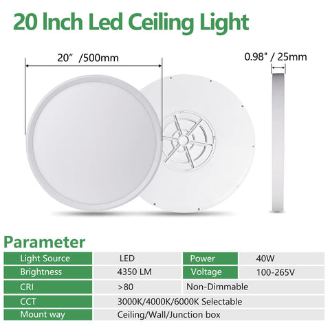FY WISDOM FLY LIGHTING 20-inch flush mount closeup diffuser for soft even light