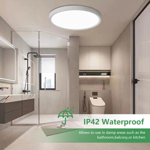 FY WISDOM FLY LIGHTING 20-inch flush mount for wet areas with moisture protection