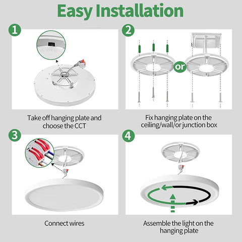 FY WISDOM FLY LIGHTING 6PK 9 Inch flush-mount energy-saving design reduces power usage