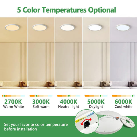 FY WISDOM FLY LIGHTING 12-inch dimmable LED flush-mount installed for bright room lighting.