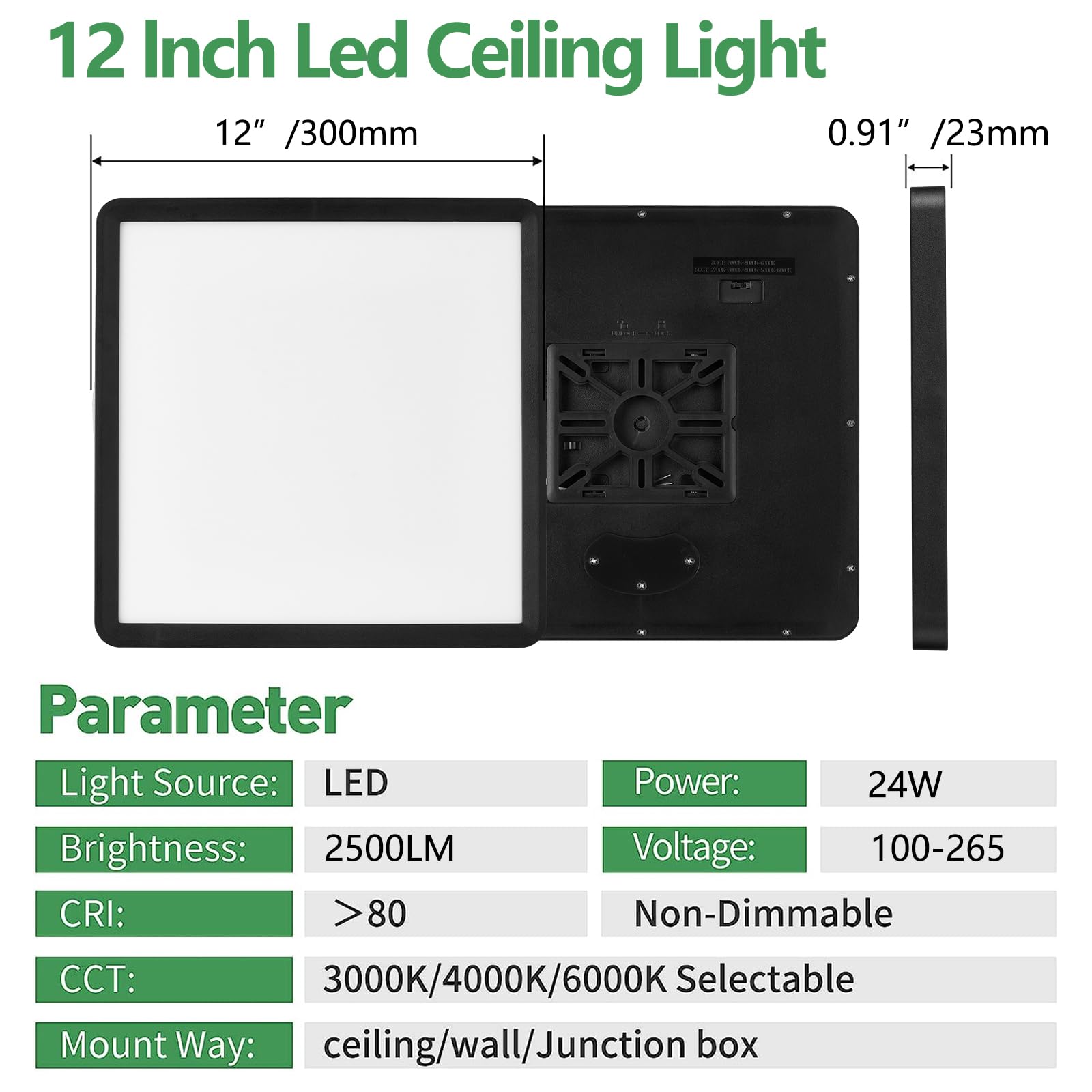 FY Wisdom Fly Lighting 12inch square LED flush mount ceiling-panel design for a modern, clean look.