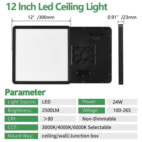 FY Wisdom Fly Lighting 12inch square LED flush mount ceiling-panel design for a modern, clean look.