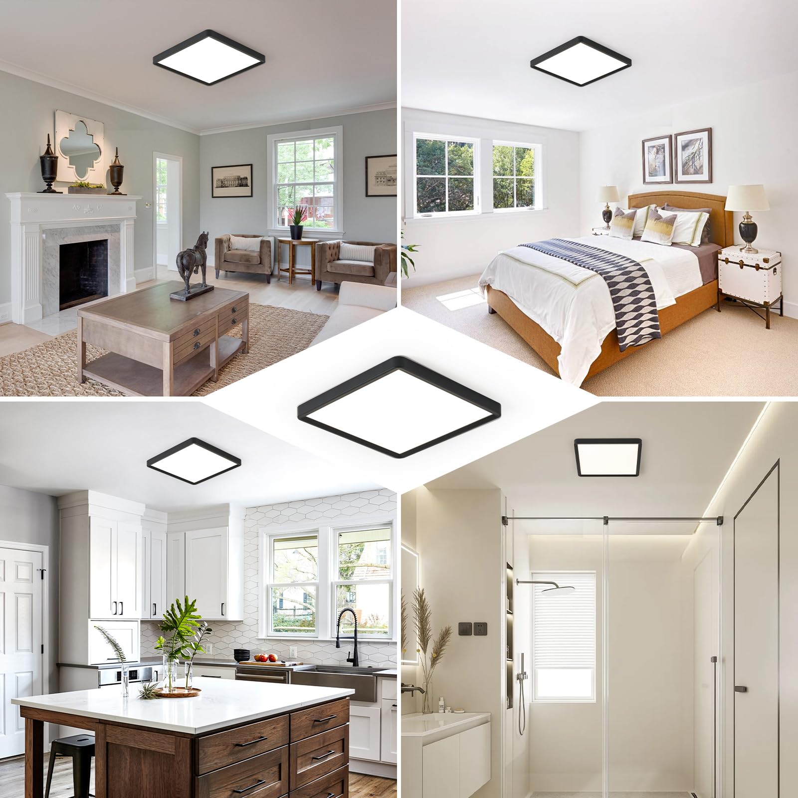 FY Wisdom Fly Lighting 12inch square LED flush mount installation steps guide for quick setup.