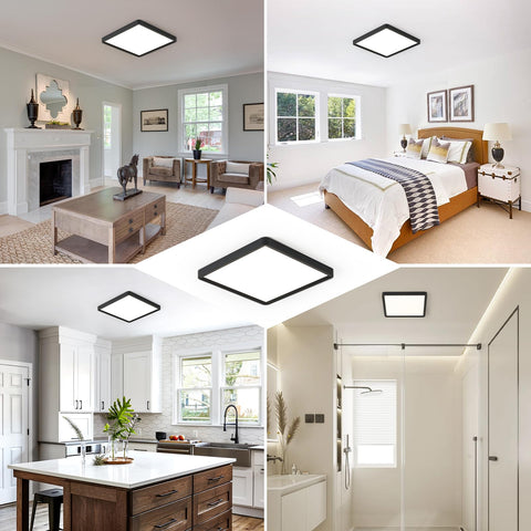 FY Wisdom Fly Lighting 12inch square LED flush mount installation steps guide for quick setup.