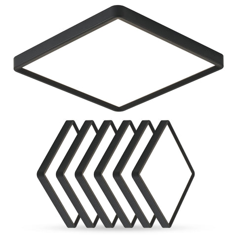 FY Wisdom Fly Lighting 12inch square LED flush mount top view shows slim profile and even illumination.