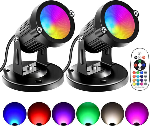 FZWLE Christmas spot lights indoor with remote base for flexible placement and color control