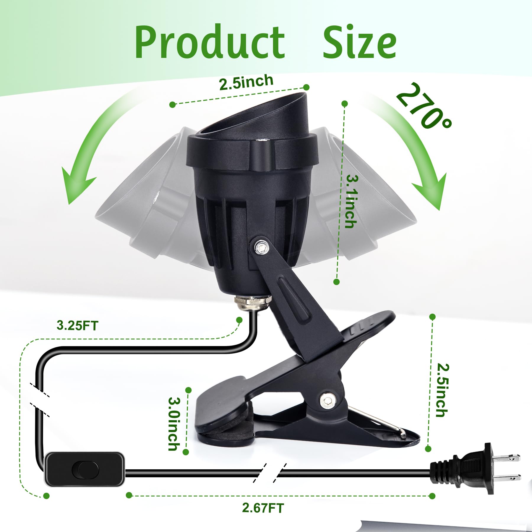 FZWLE clamp lights feature an easy on/off switch and long cord for convenience.