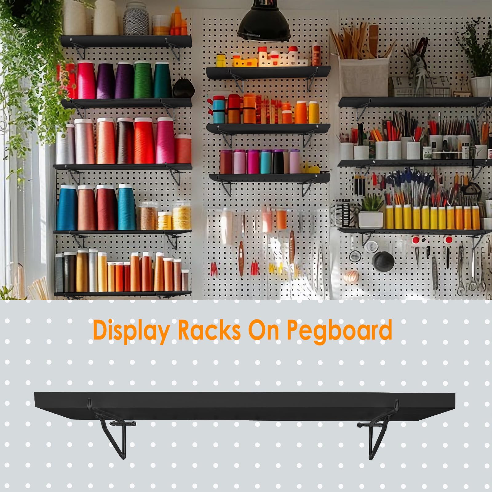 G.CORE shelf with brackets mounted keeps items within arm's reach.