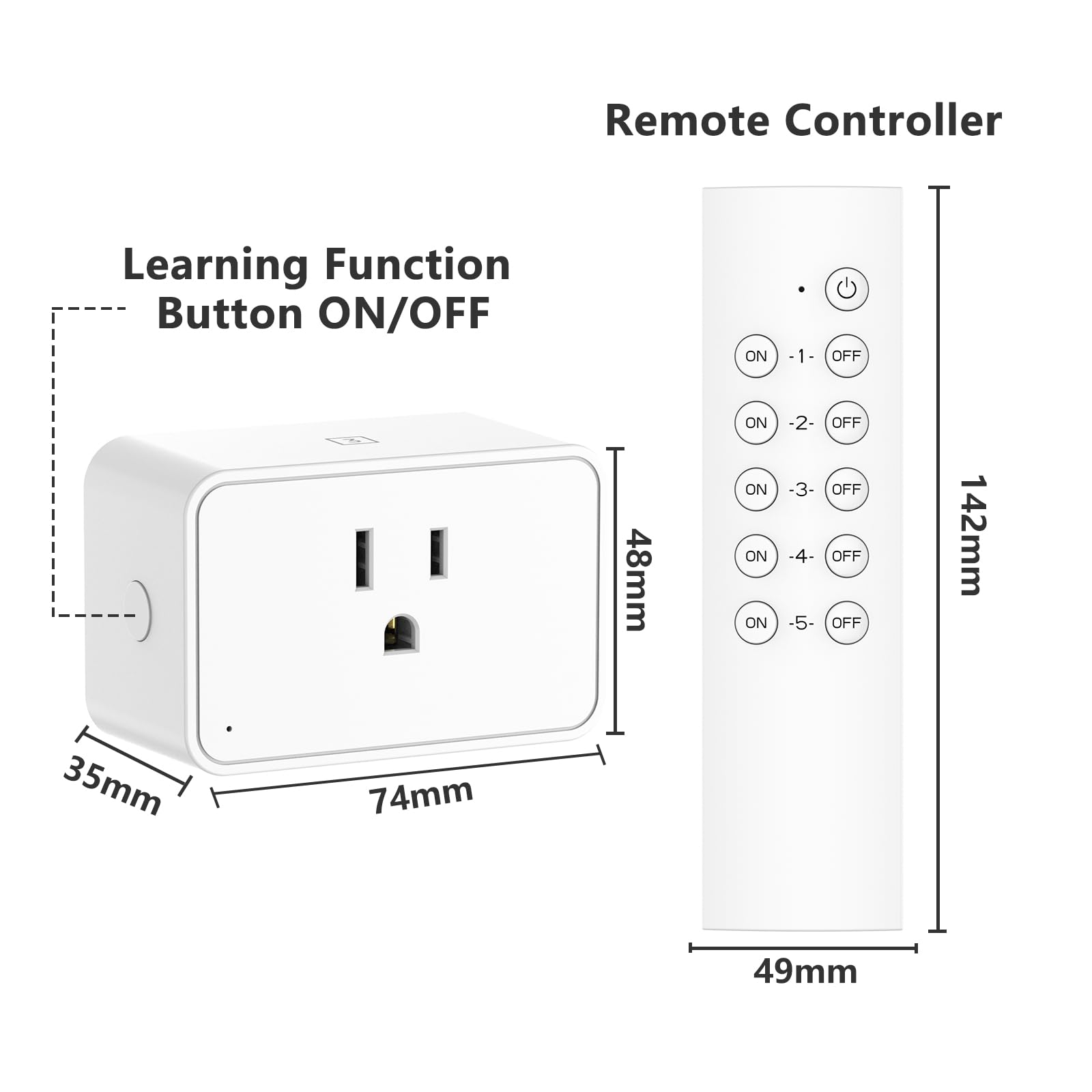 G-Homa RF receiver penetrates walls for reliable wireless control.
