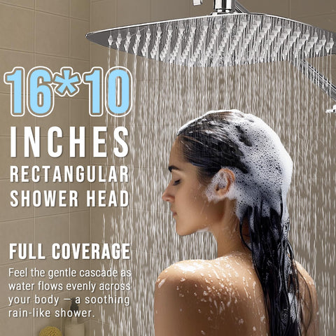 G-Promise 71-inch hose provides flexible reach around the shower.