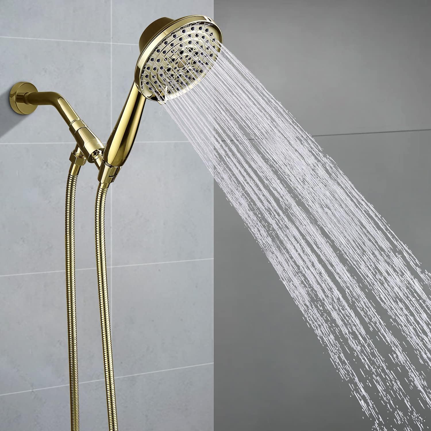 G-Promise 75-inch stainless steel hose with extended reach for easy bathing.