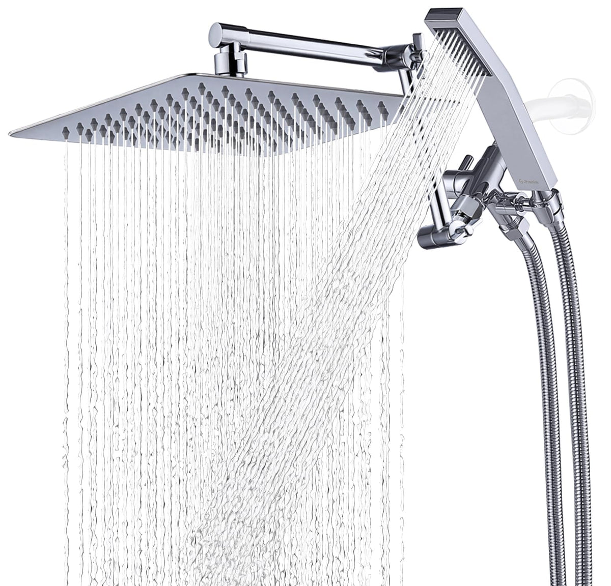 G-Promise 10-inch rainfall shower head with chrome finish for immersive showers