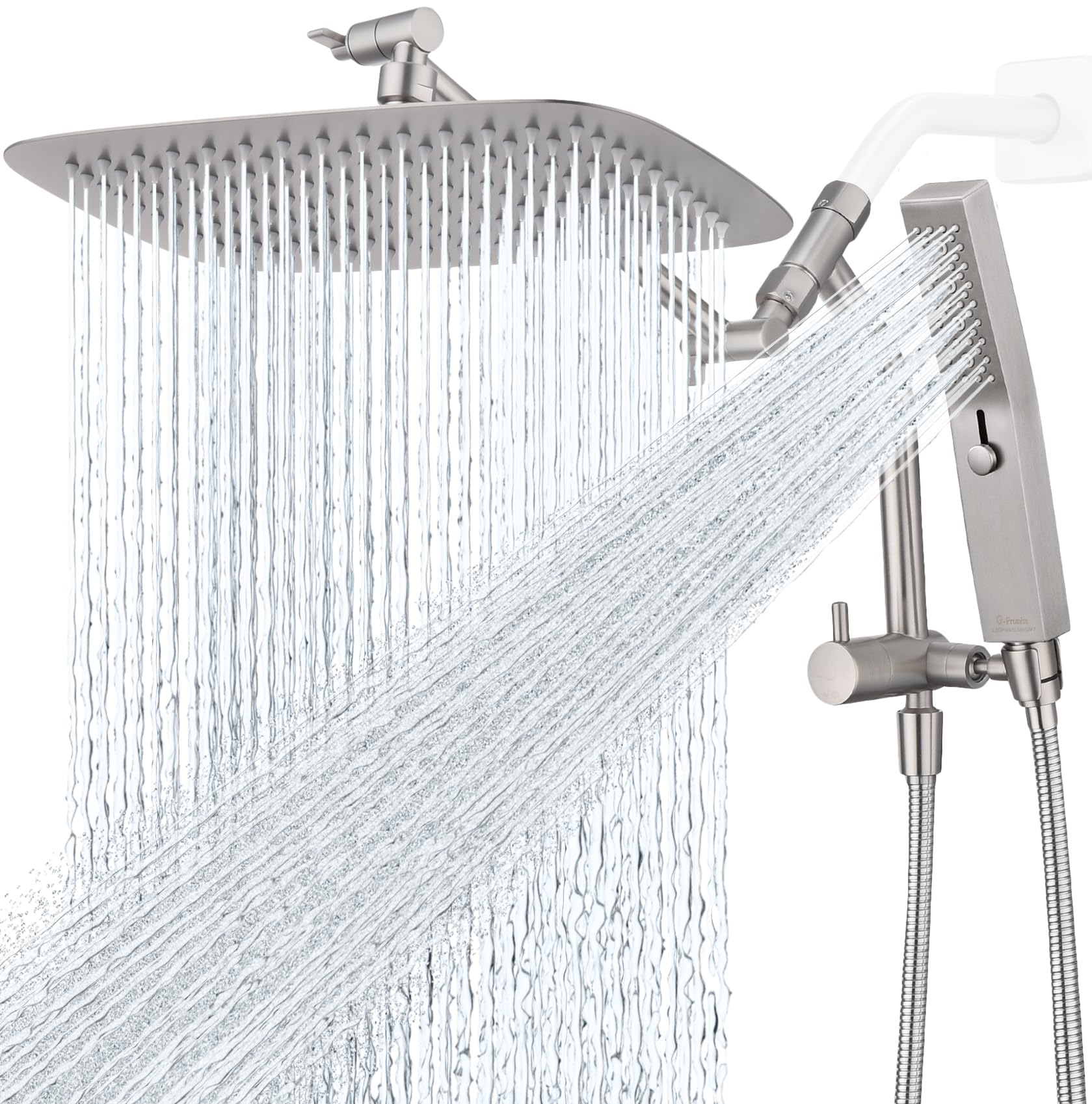 G-Promise all-metal 12-inch rainfall showerhead delivering wide coverage for a soothing shower