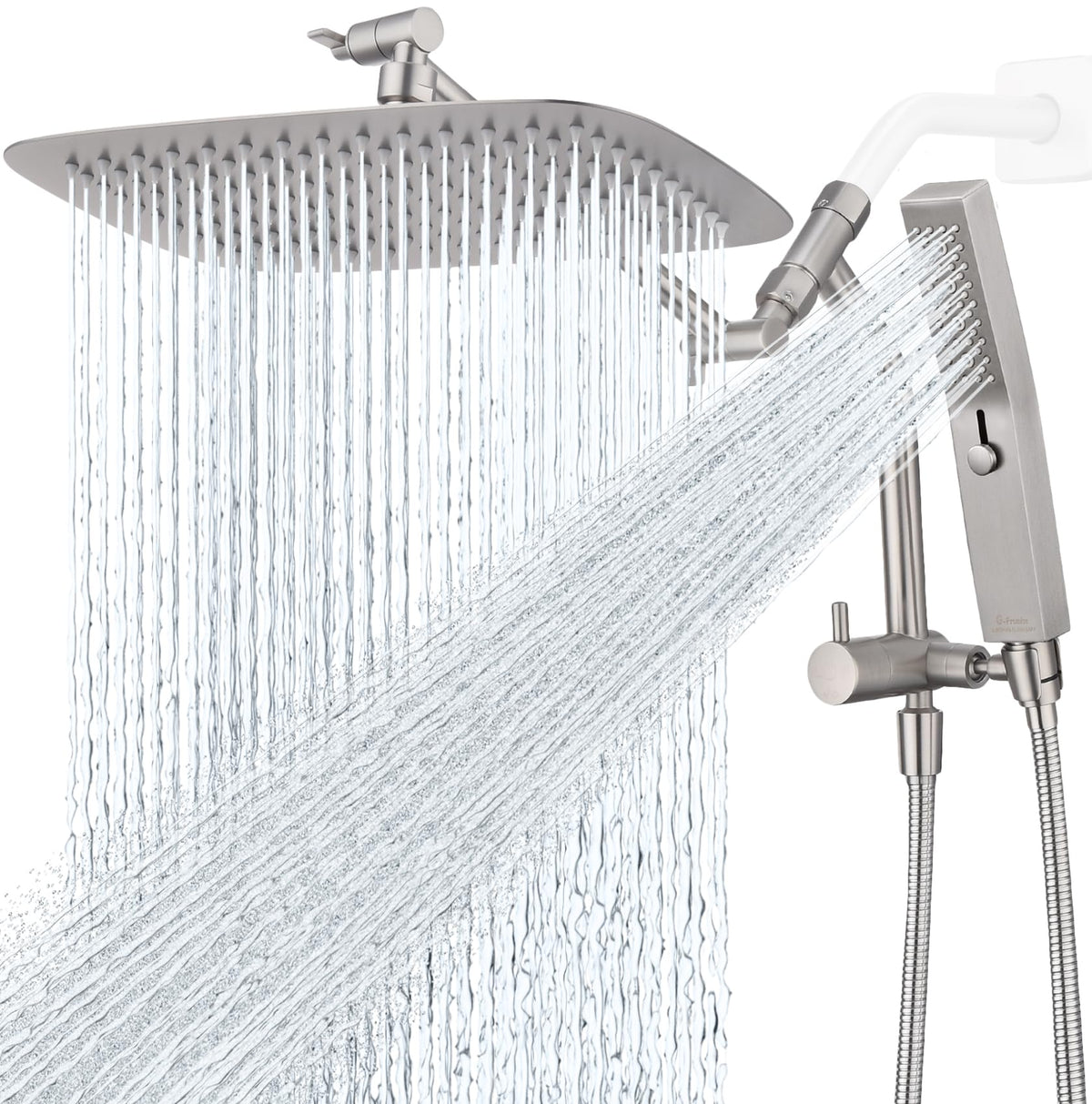 G-Promise all-metal 12-inch rainfall showerhead delivering wide coverage for a soothing shower