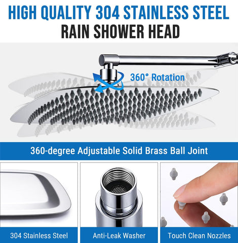 G-Promise shower head with self-cleaning silicone nozzles for low maintenance
