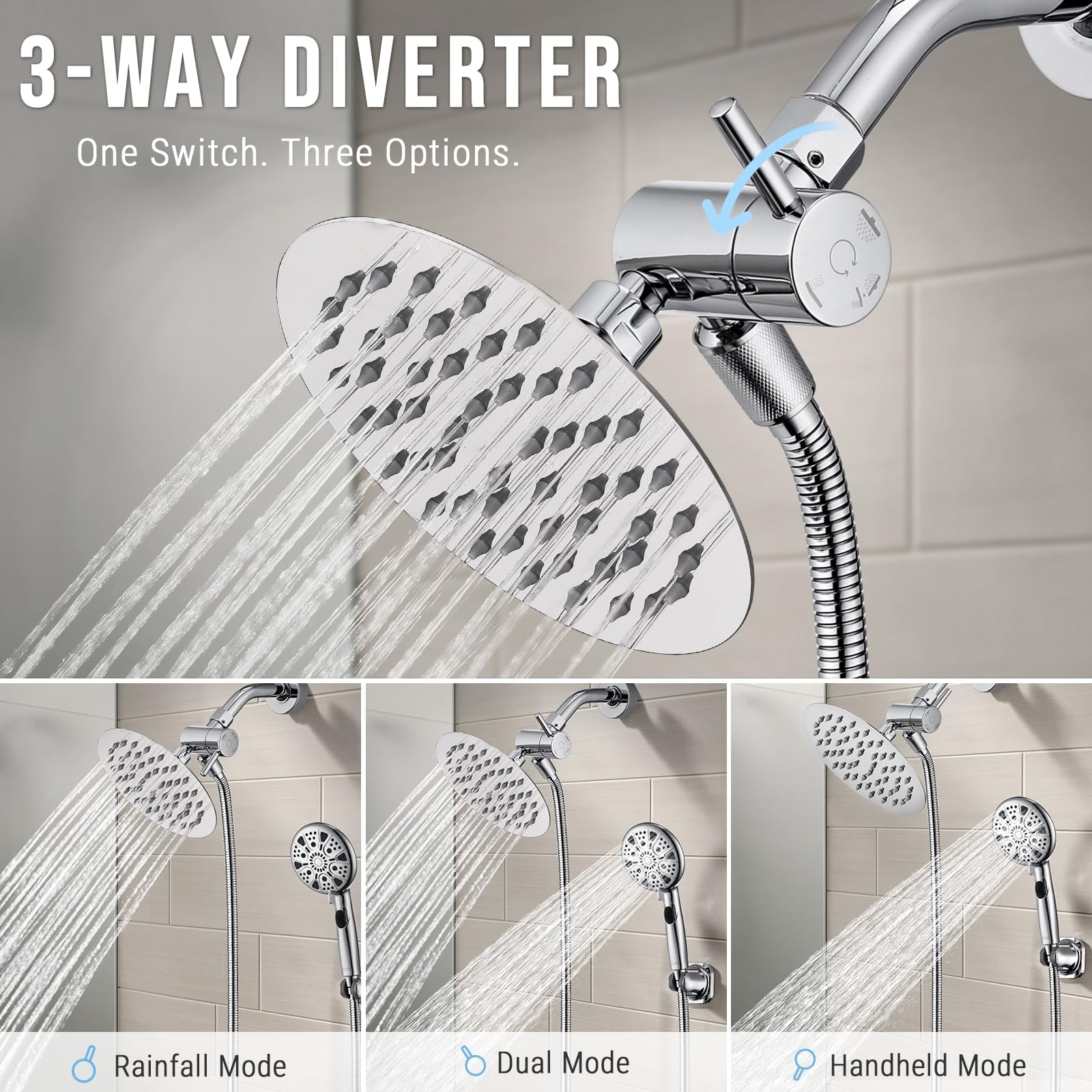 G-Promise diverter installed with standard hose shows market compatibility