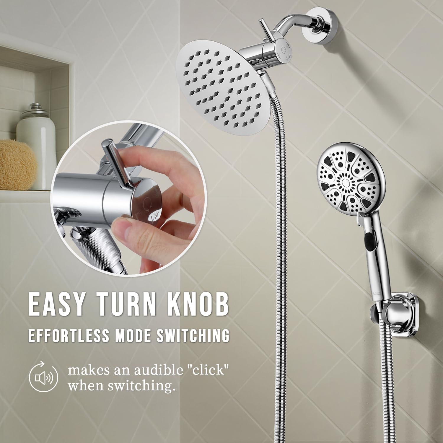 G-Promise chrome diverter with 1/2 inch IPS inlet and outlets