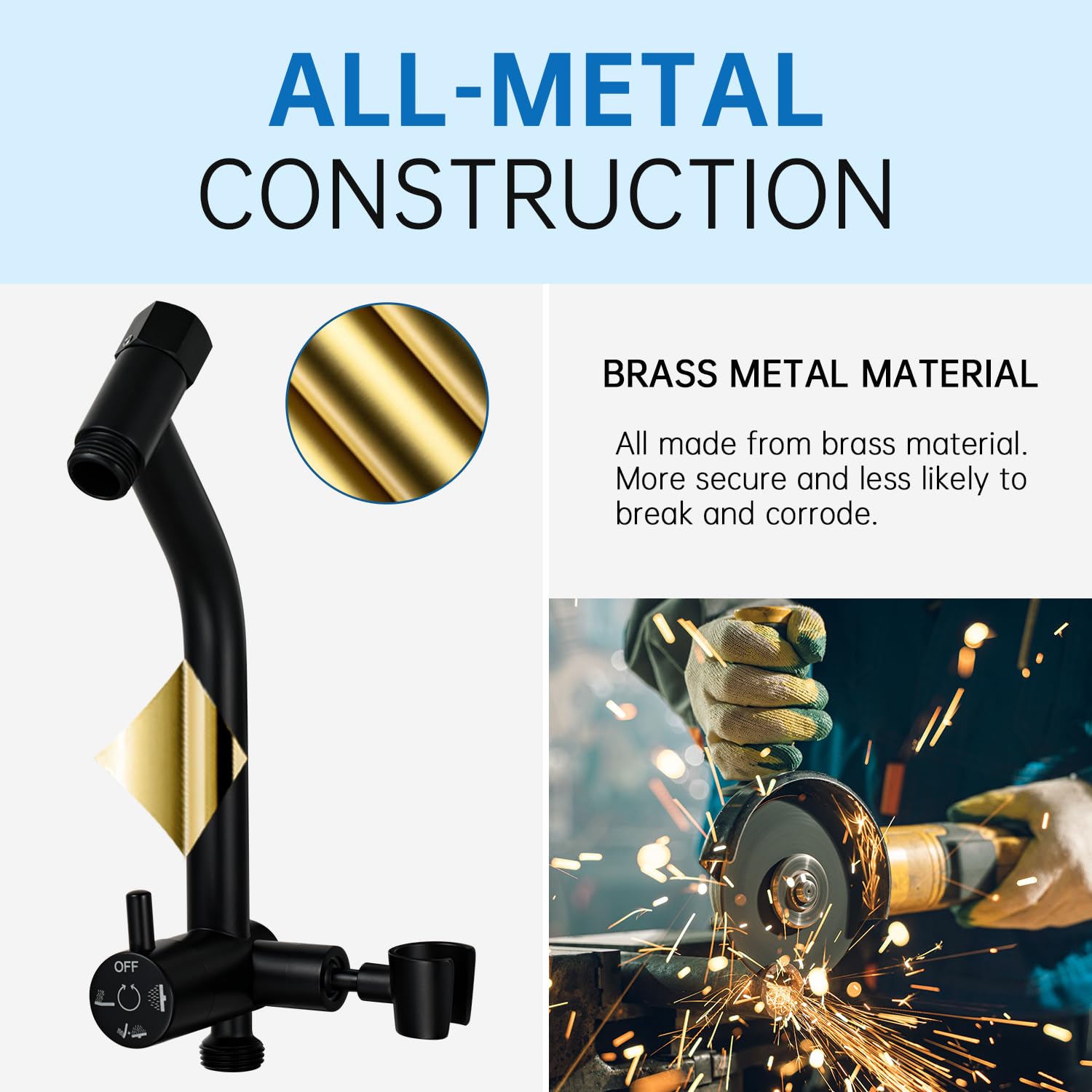 G-Promise matte black diverter with durable metal construction.