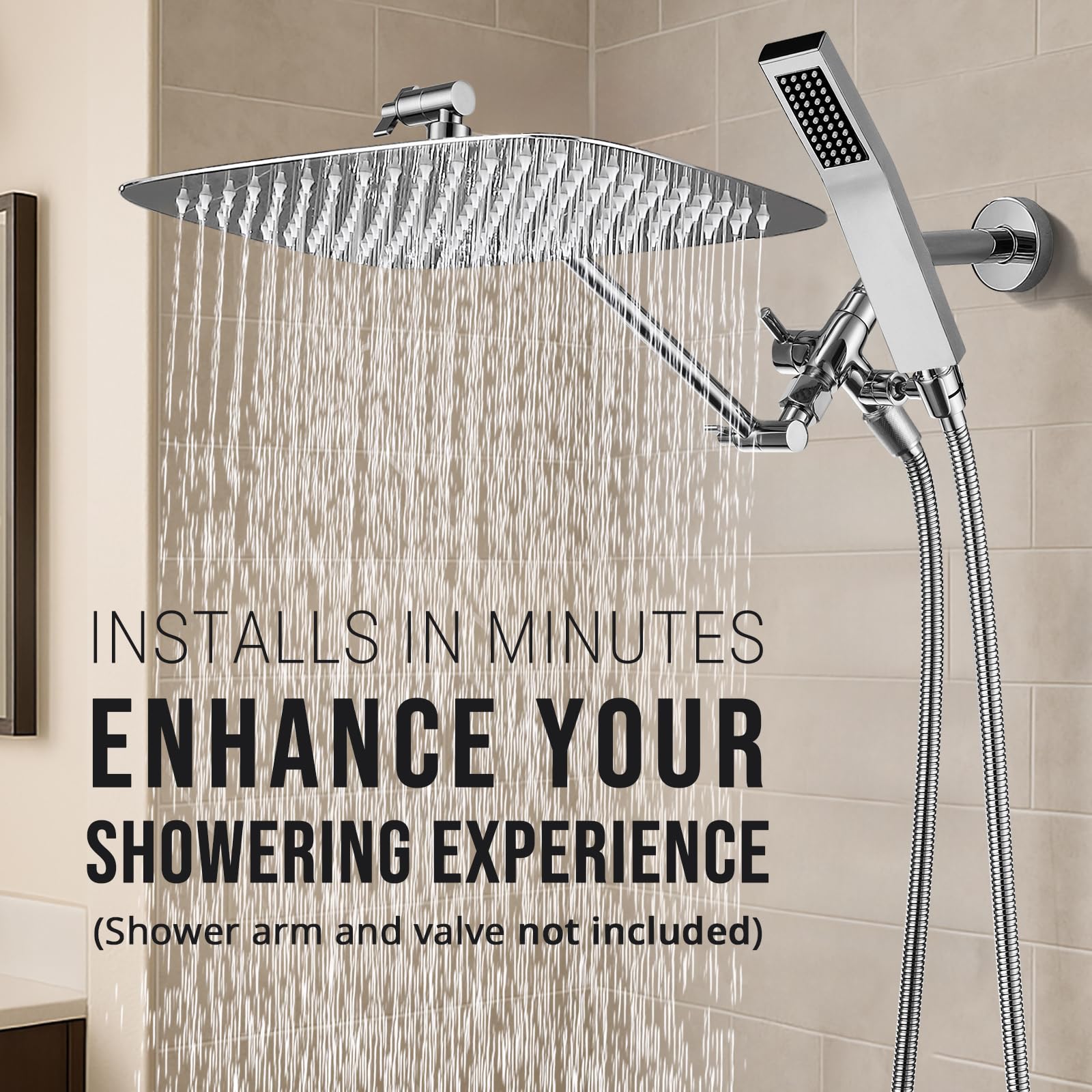 G-Promise metal diverter with built-in bracket for smooth outlet switching.
